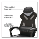Emerge™ Vomax Bonded Leather Gaming Chair, Supports Up to 275 lb, 18.5" to 22.2" Seat Height, Black/Gray Back/Seat, Black Base (WLB61364) Each