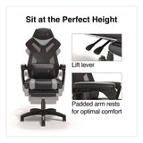 Emerge™ Vomax Bonded Leather Gaming Chair, Supports Up to 275 lb, 18.5" to 22.2" Seat Height, Black/Gray Back/Seat, Black Base (WLB61364) Each