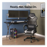 Emerge™ Vomax Bonded Leather Gaming Chair, Supports Up to 275 lb, 18.5" to 22.2" Seat Height, Black/Gray Back/Seat, Black Base (WLB61364) Each