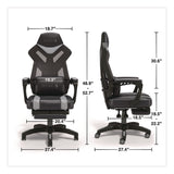 Emerge™ Vomax Bonded Leather Gaming Chair, Supports Up to 275 lb, 18.5" to 22.2" Seat Height, Black/Gray Back/Seat, Black Base (WLB61364) Each