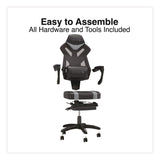 Emerge™ Vomax Bonded Leather Gaming Chair, Supports Up to 275 lb, 18.5" to 22.2" Seat Height, Black/Gray Back/Seat, Black Base (WLB61364) Each