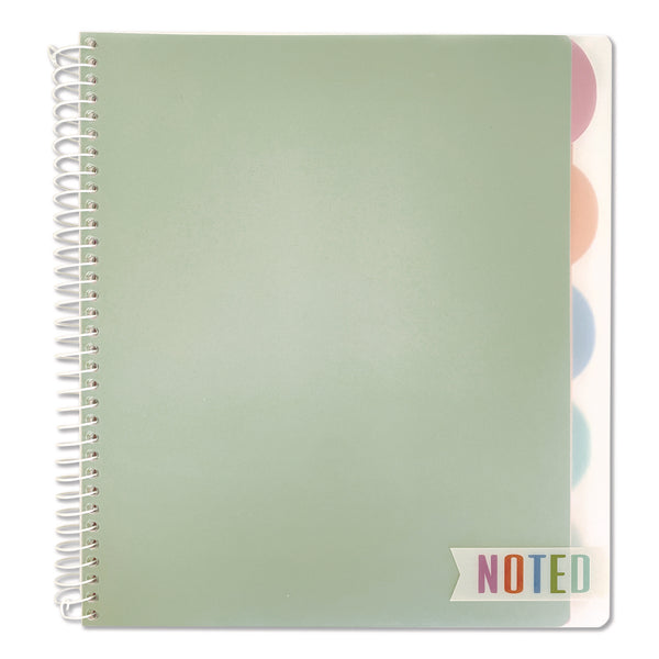 Carolina Pad® Noted Five-Subject Spiral Notebook, Medium/College Rule, Randomly Assorted Cover Color, (150) 11 x 8.5 Sheets (WLB17514) Each