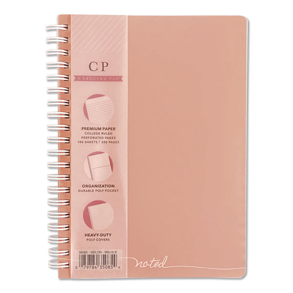 Noted Personal Notebook, Medium/College Rule, Randomly Assorted Cover Color, (100) 7 x 5 Sheets (WLB35083) Each