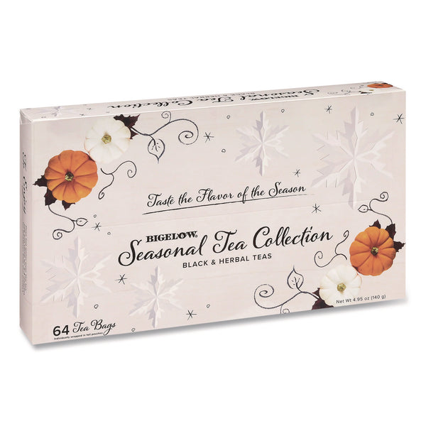 Bigelow® Seasonal Tea Collection, Assorted Flavors, Individually Wrapped Tea Bags, 64/Box (BIERCB40568) Box of 64