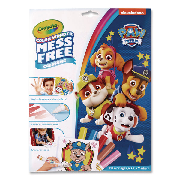Crayola Nickelodeon Paw Patrol Color Wonder Kit, (18) Coloring Pages, (5) Paw Patrol Collection Markers (CYO757007) Each