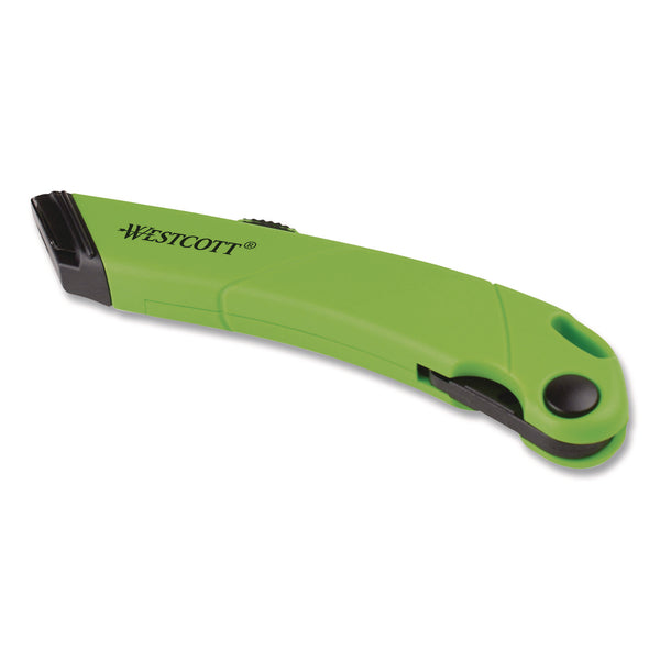 Westcott® Ceramic Safety Cutter with Fold-Out Film Cutter, Plastic Handle, Green (WTC00741) Each