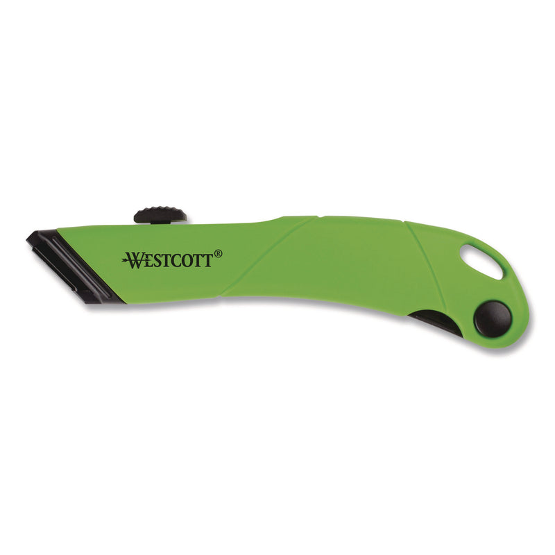 Westcott® Ceramic Safety Cutter with Fold-Out Film Cutter, Plastic Handle, Green (WTC00741) Each