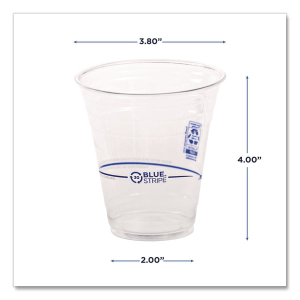 Eco-Products BlueStripe 25% Recycled Content Cold Cups, 12 oz, Clear/Blue, 50/Pk, 20 Pk/Ct (ECOEPCR12) Case of 1000