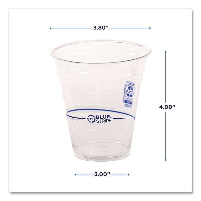 Eco-Products BlueStripe 25% Recycled Content Cold Cups, 12 oz, Clear/Blue, 50/Pk, 20 Pk/Ct (ECOEPCR12) Case of 1000