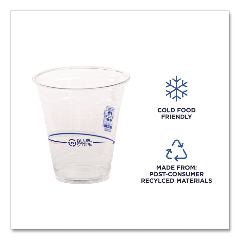 Eco-Products BlueStripe 25% Recycled Content Cold Cups, 12 oz, Clear/Blue, 50/Pk, 20 Pk/Ct (ECOEPCR12) Case of 1000