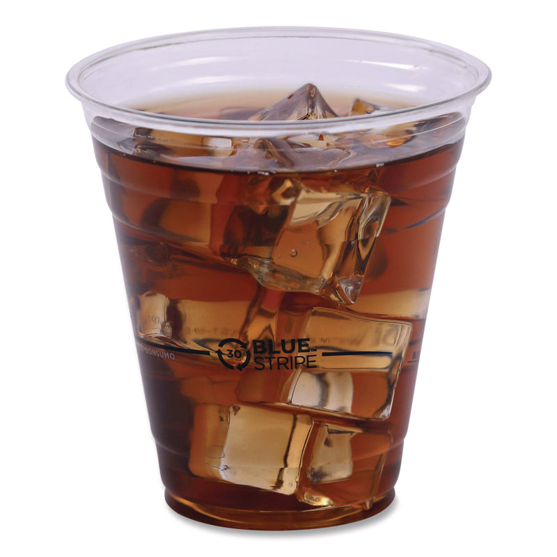Eco-Products BlueStripe 25% Recycled Content Cold Cups, 12 oz, Clear/Blue, 50/Pk, 20 Pk/Ct (ECOEPCR12) Case of 1000