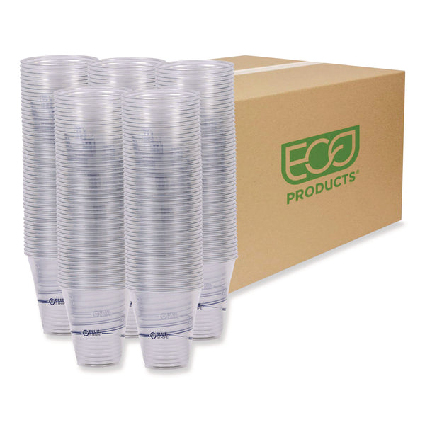 Eco-Products BlueStripe 25% Recycled Content Cold Cups, 12 oz, Clear/Blue, 50/Pk, 20 Pk/Ct (ECOEPCR12) Case of 1000