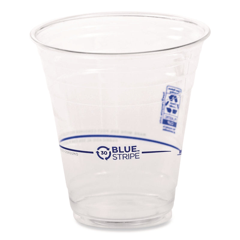 Eco-Products BlueStripe 25% Recycled Content Cold Cups, 12 oz, Clear/Blue, 50/Pk, 20 Pk/Ct (ECOEPCR12) Case of 1000