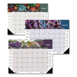 House of Doolittle™ Recycled Succulent and Cacti Desk Pad Calendar, 17 x 22, Multicolor Sheets, Black Corners, 12-Month (Jan to Dec): 2026 (HOD121) Each