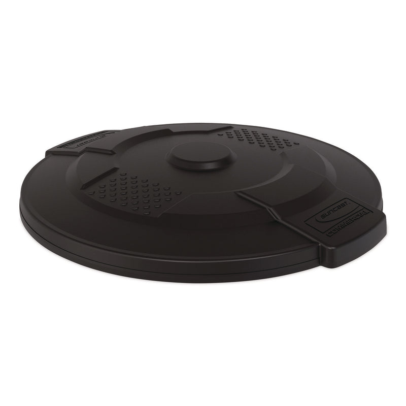 Utility Trash Can Lid for 32 gal Trash Can, 22.22" Diameter x 3", Black (SUATCU32GLIDD) Each