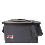 Utility Trash Can Lid for 44 gal Trash Can, 24.88" Diameter x 3", Black (SUATCU44GLIDD) Each