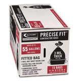 Suncast Commercial® Precise Fit Contractor Bag, Open-Face, 55 gal, 3 mil, 41" x 49", Black, 15/Box (SUAUCL55315B) Box of 15