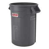 Injection Molded Utility Trash Can, 32 gal, Plastic/Resin, Gray (SUATCU32) Each