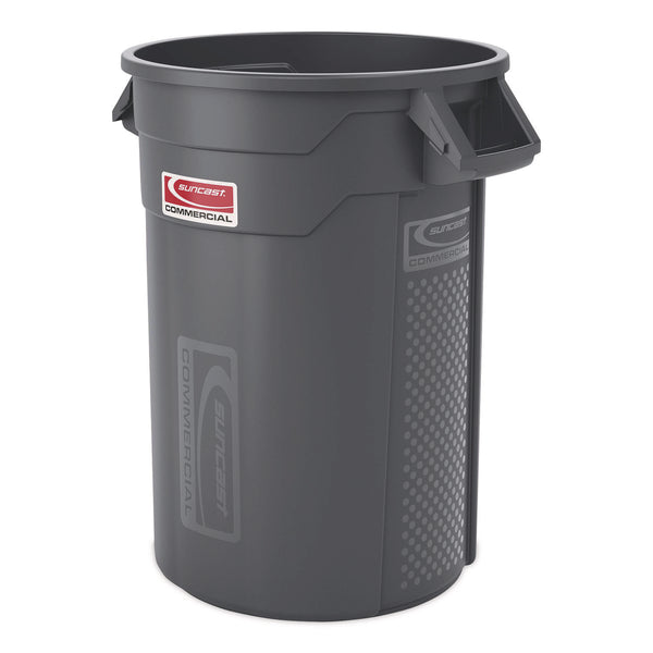 Injection Molded Utility Trash Can, 32 gal, Plastic/Resin, Gray (SUATCU32) Each