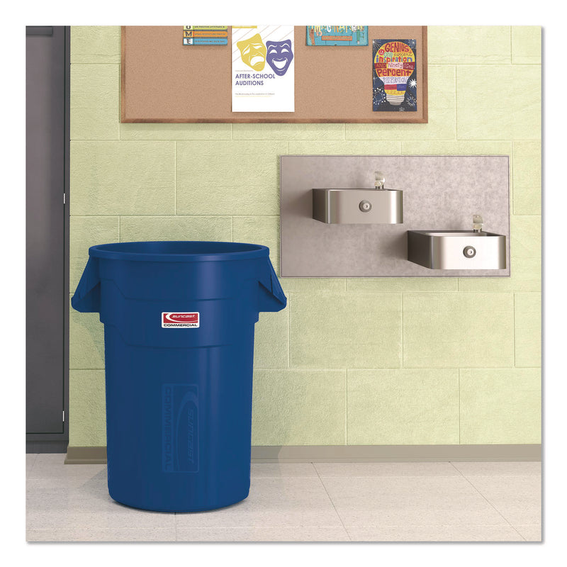 Injection Molded Utility Trash Can, 44 gal, Plastic/Resin, Blue (SUATCU44BL) Each