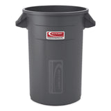 Injection Molded Utility Trash Can, 32 gal, Plastic/Resin, Gray (SUATCU32) Each