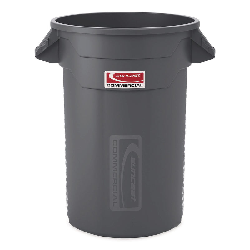 Injection Molded Utility Trash Can, 32 gal, Plastic/Resin, Gray (SUATCU32) Each