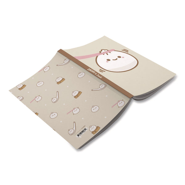 Denik Smoko Lil B Dumpling Layflat Notebook, 1 Subject, Medium/College Rule, Tan/White/Pink Cover, (72) 8 x 5 Sheets (DNKLFC1887L) Each
