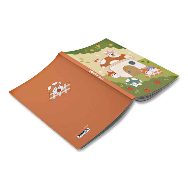 Smoko Mushroom Garden Layflat Notebook, 1 Subject, Medium/College Rule, Green/Tan/Red Cover, (72) 8 x 5 Sheets (DNKLFC1888L) Each