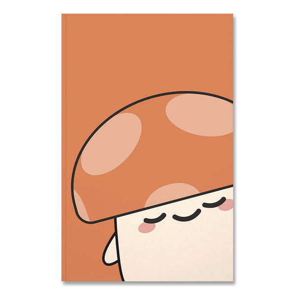 Denik Smoko Kai Mushroom Layflat Notebook, 1 Subject, Medium/College Rule, Orange/White Cover, (72) 8 x 5 Sheets (DNKLFC1891L) Each
