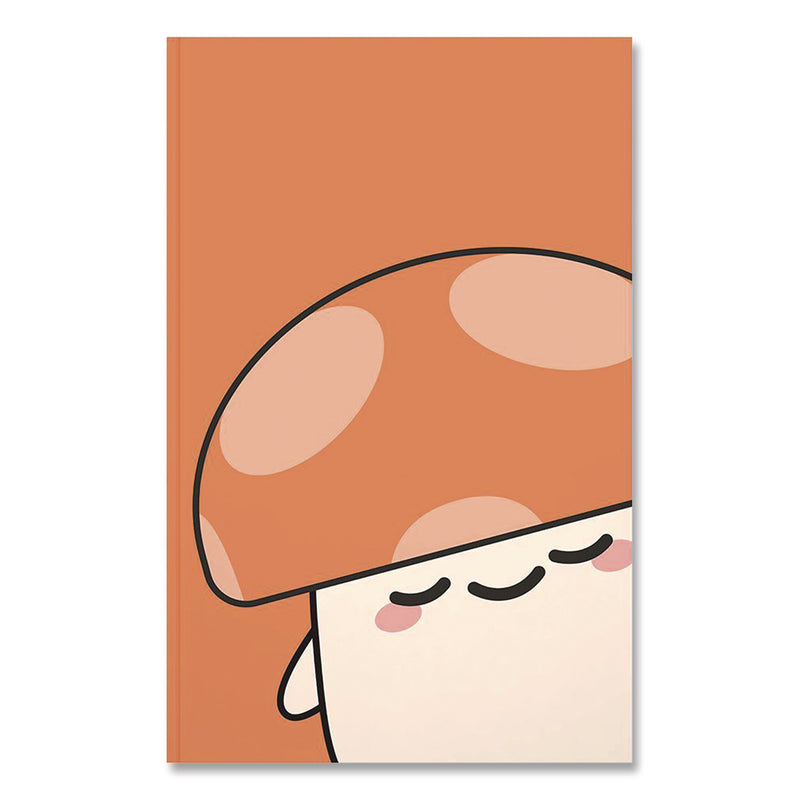 Denik Smoko Kai Mushroom Layflat Notebook, 1 Subject, Medium/College Rule, Orange/White Cover, (72) 8 x 5 Sheets (DNKLFC1891L) Each