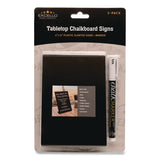 Tabletop Chalkboard Signs, Black Surface, 4 x 6, 3/Pack (EXOEGPHD0509S) Pack of 3