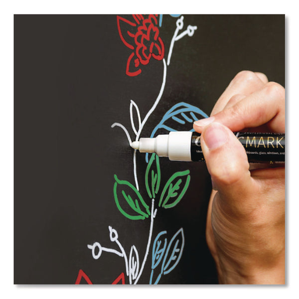 Excello Global Products® Liquid Chalk Markers, Assorted Tip Sizes and Types, White, 3/Pack (EXOEGPHD0511S) Pack of 3