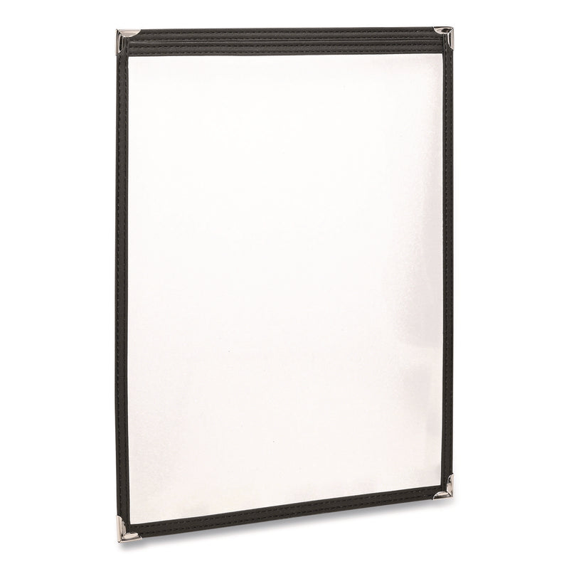 Menu Holder For 8.5 x 11 Menus, Portrait Orientation, 2-View, 9.3 x 12 Holder, Clear/Black/Silver, 10/Pack (EXOSPLSMENU2) Pack of 10