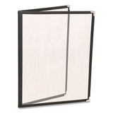 Menu Holder For 8.5 x 11 Menus, Portrait Orientation, 4-View, 9.6 x 12 Holder, Clear/Black/Silver, 10/Pack (EXOSPLSMENU4) Pack of 10