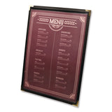 Menu Holder For 8.5 x 11 Menus, Portrait Orientation, 9.3 x 11.9 Holder, Clear/Black/Gold (EXOSPLSMENU21PK) Each