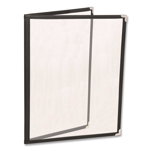 Menu Holder For 8.5 x 11 Menus, Portrait Orientation 4-View, 9.6 x 11.9, Clear/Black/Silver (EXOSPLSMENU41PK) Each