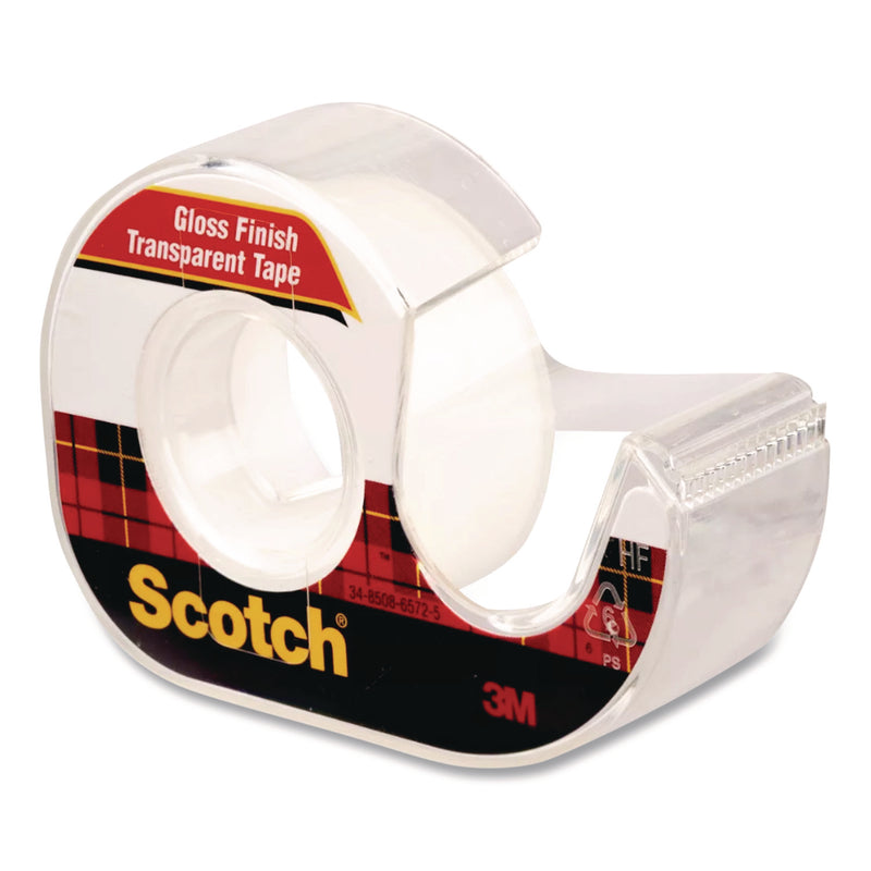 Scotch™ Transparent Tape in Handheld Dispenser, 1" Core, 0.75" x 25 ft, Transparent, 3/Pack (MMM3157S) Pack of 3