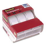 Scotch™ Transparent Tape in Handheld Dispenser, 1" Core, 0.75" x 25 ft, Transparent, 3/Pack (MMM3157S) Pack of 3