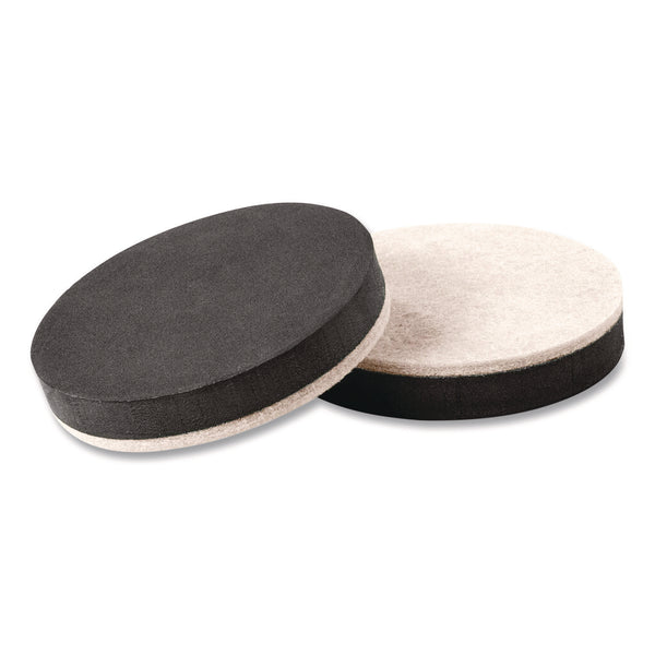 Scotch™ Furniture Sliders, 3.5" dia, Black/Beige, 16/Pack (MMMSP674NA) Pack of 16