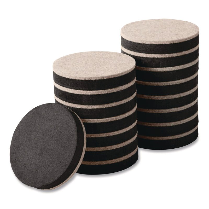 Scotch™ Furniture Sliders, 3.5" dia, Black/Beige, 16/Pack (MMMSP674NA) Pack of 16