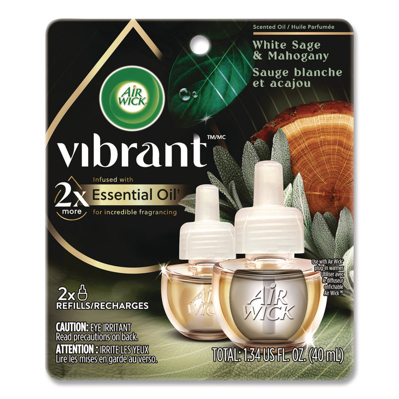 Air Wick® Scented Oil Refill, White Sage and Mahogany, 0.67 oz, 2/Pack (RAC6233803137) Pack of 2