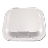 Foam Hinged Lid Containers, 3-Compartment, 8.56 x 8 x 2.76, White, Foam, 200/Carton (PST12092) Case of 200