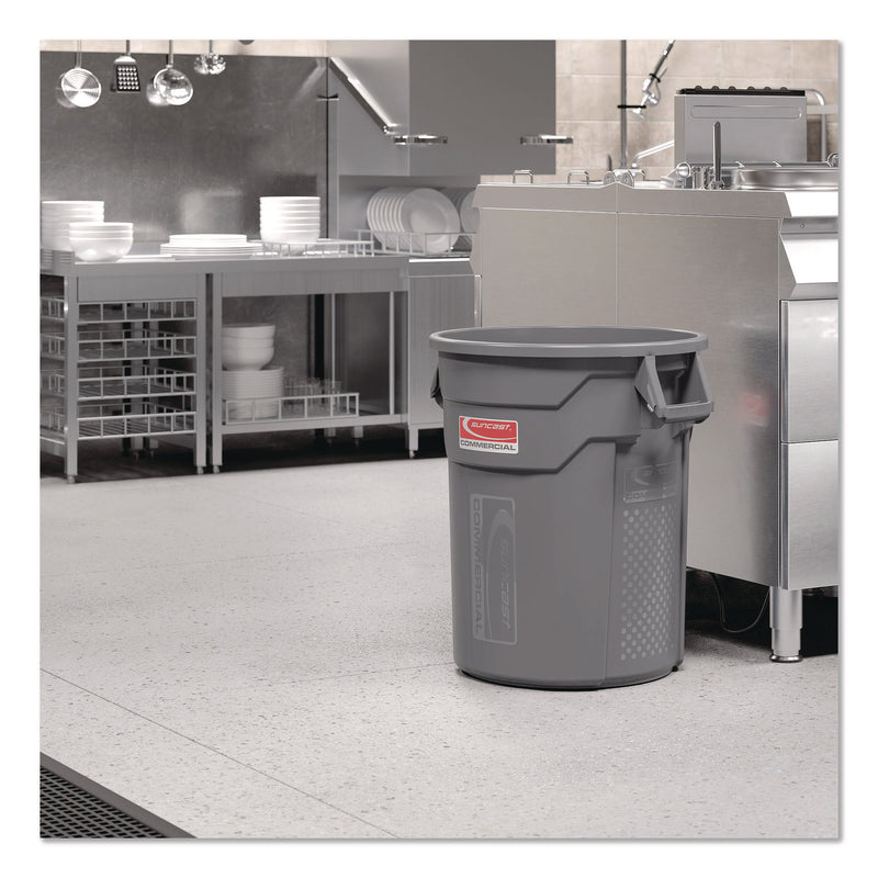 Injection Molded Utility Trash Can, 20 gal, Resin, Gray (SUATCU20) Each