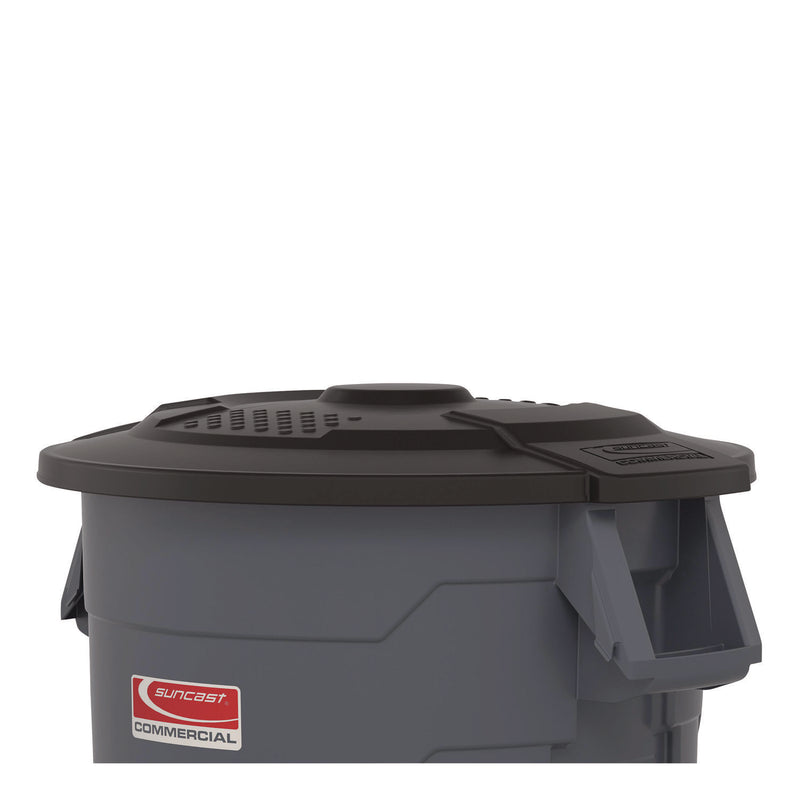 Utility Trash Can Lid for 20 gal Trash Can, 19.74" Diameter x 2.9", Black (SUATCU20GLIDD) Each