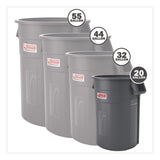 Injection Molded Utility Trash Can, 20 gal, Resin, Gray (SUATCU20) Each