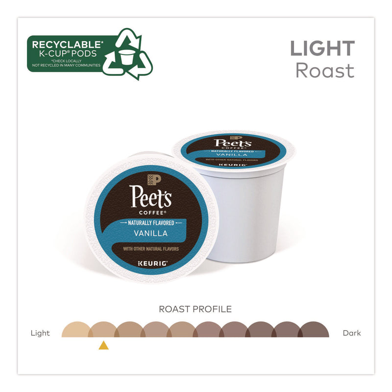 Peet's Vanilla K-Cups, 0.33 oz K-Cup, 22/Box (GMT2708) Box of 22