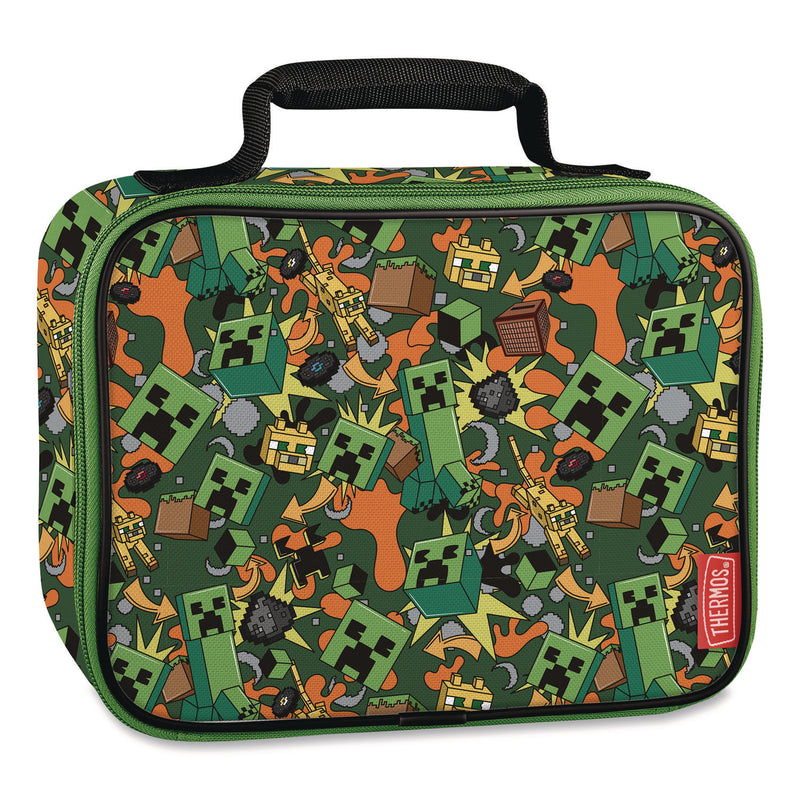 Minecraft Soft Lunch Box, 9.5" x 3.75" x 7.5", Green/Orange/Gray (THZK224055006ST) Each