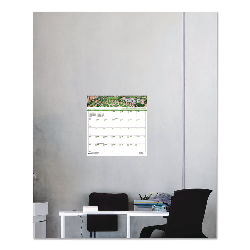 House of Doolittle™ Recycled Gardens of the World Monthly Wall Calendar, Garden Scene Photography, 12 x 12, White Sheets, 12-Month (Jan-Dec):2025 (HOD30125) Each