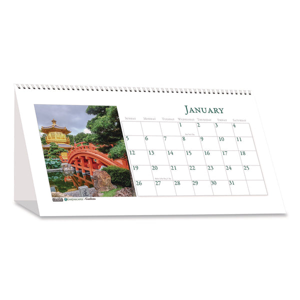 House of Doolittle™ Recycled Gardens of the World Monthly Desktop Calendar, Garden Scene Photography, 8.5 x 4.25, White, 12-Month (Jan-Dec): 2025 (HOD30925) Each