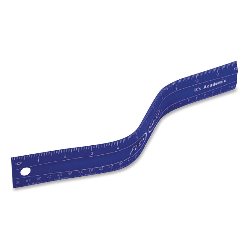 Bostitch® Lockermate Flexi Ruler, Standard/Metric, 12" Long, Blue (LCK01137BLUE) Each